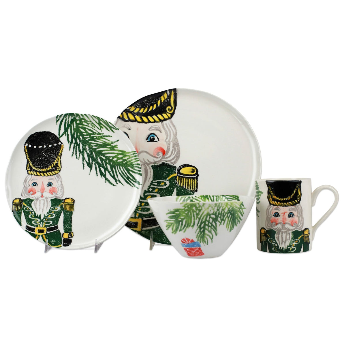 VIETRI: Nutcrackers Green Four-Piece Place Setting - artisticaitalian.com