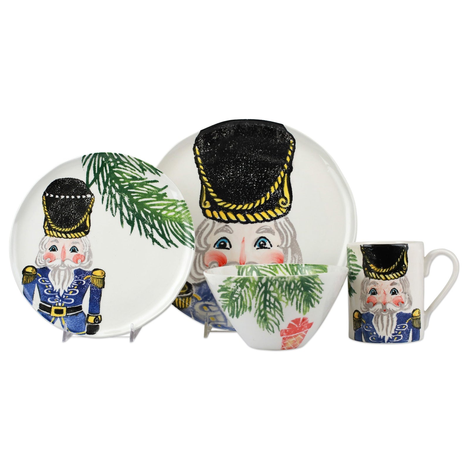 VIETRI: Nutcrackers Blue Four-Piece Place Setting - artisticaitalian.com