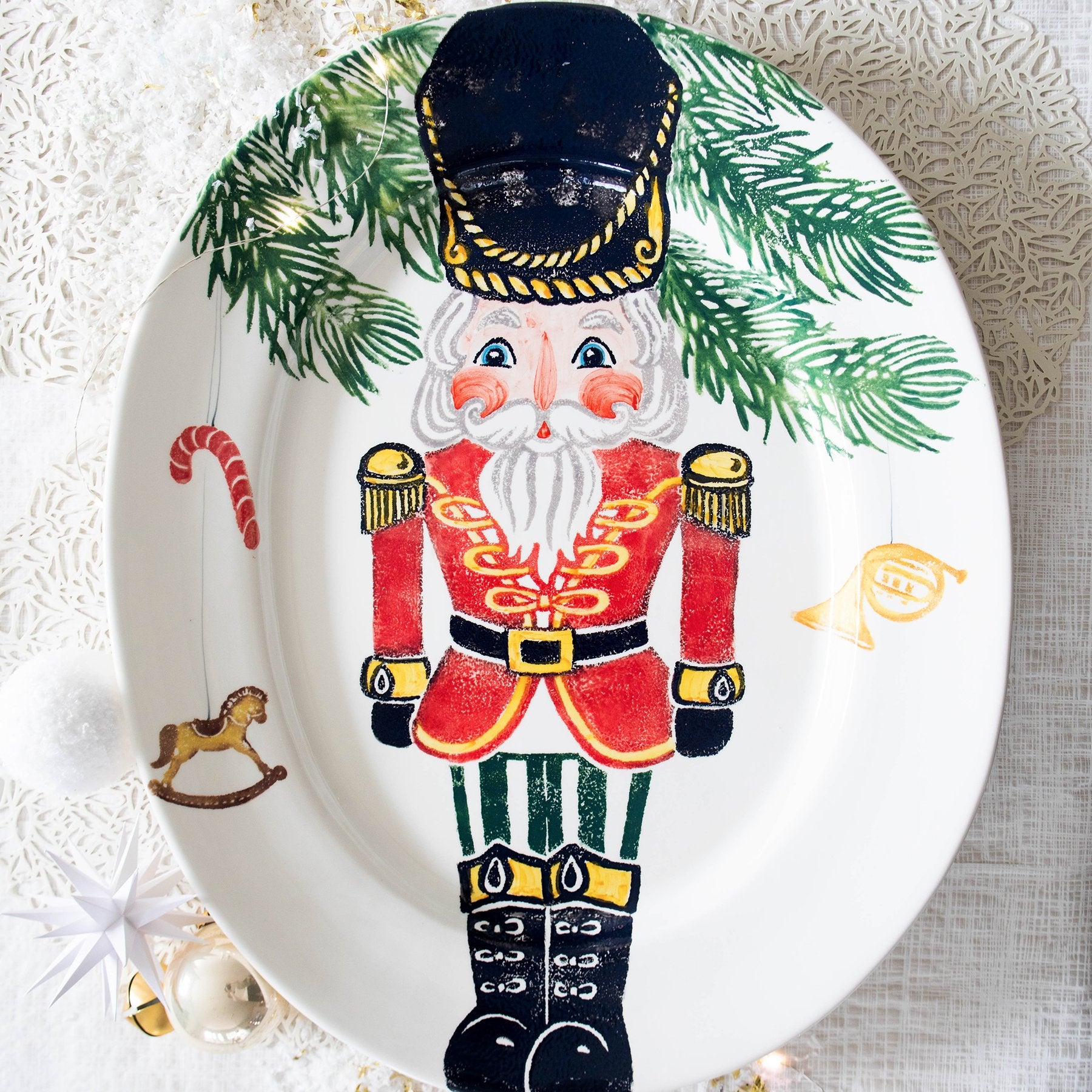 VIETRI: NUTCRACKERS LARGE OVAL PLATTER - artisticaitalian.com