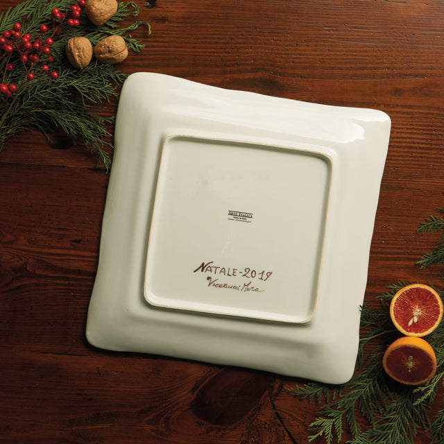 ARTE ITALICA: Natale Square Signed Platter - artisticaitalian.com