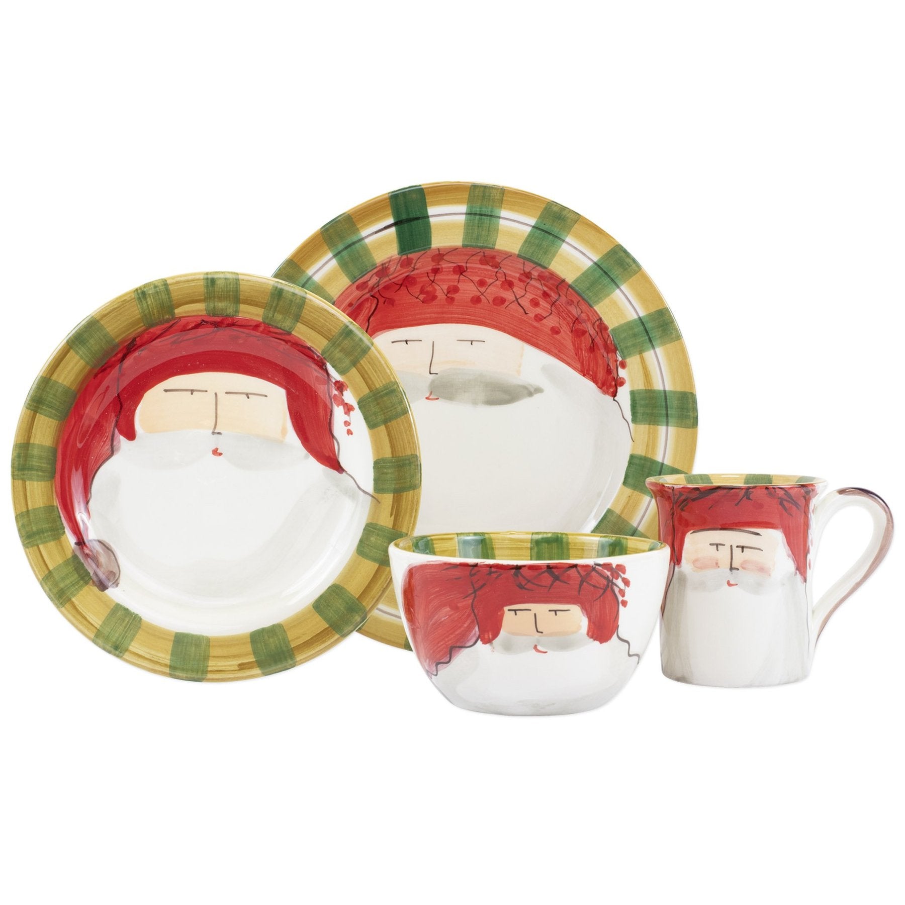 VIETRI: Old St. Nick Red Hat Four-Piece Place Setting - artisticaitalian.com