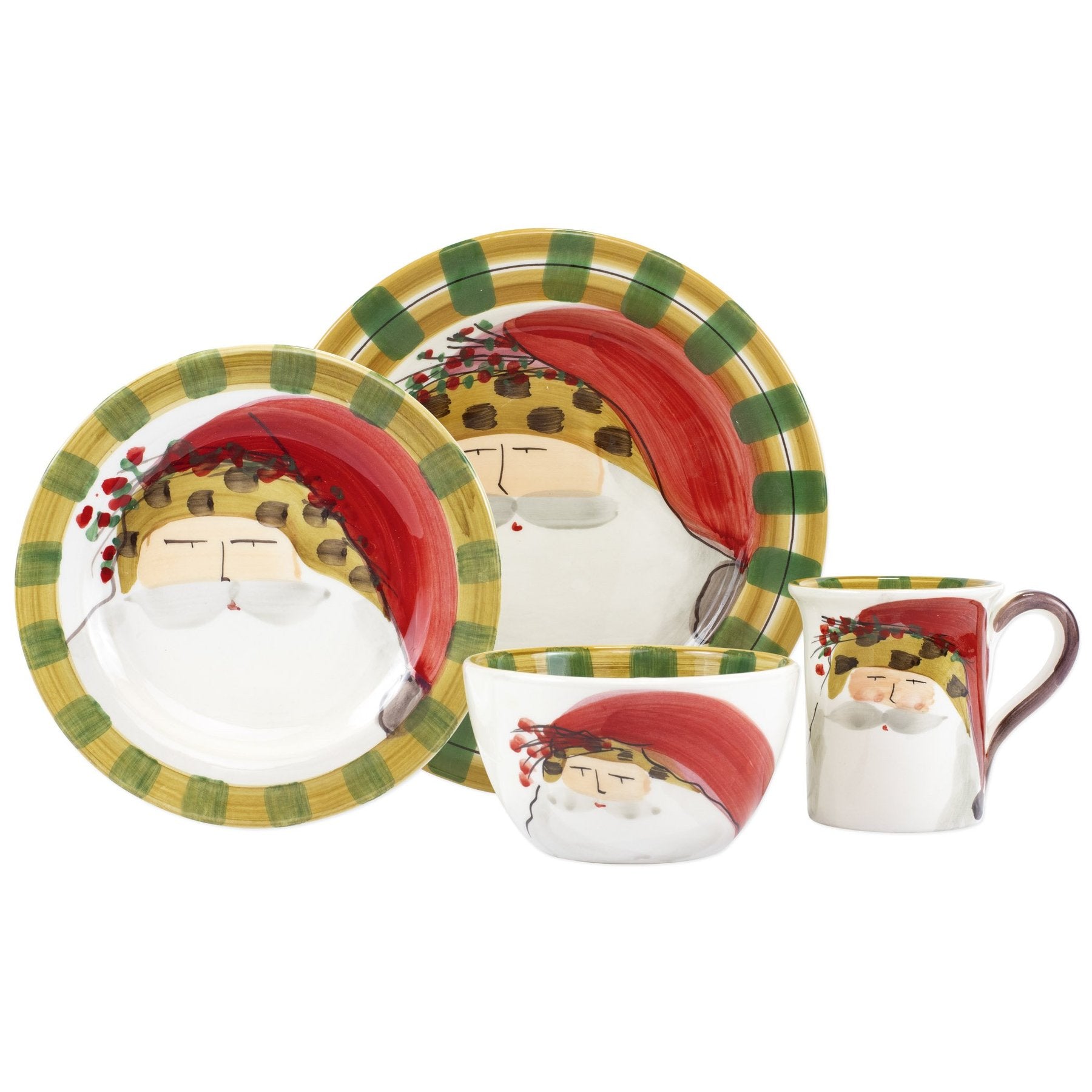 VIETRI: Old St. Nick Animal Hat Four-Piece Place Setting - artisticaitalian.com