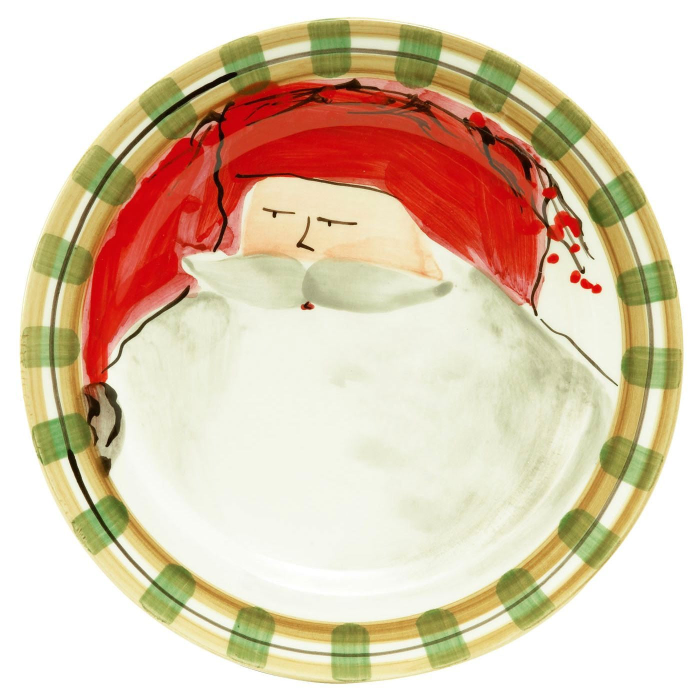 VIETRI: Old St Nick Red Hat Dinner Plate - artisticaitalian.com