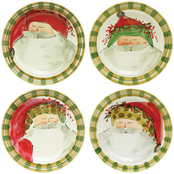 VIETRI: Old St Nick Assorted Dinner Plates (Set of 4 as shown) - artisticaitalian.com