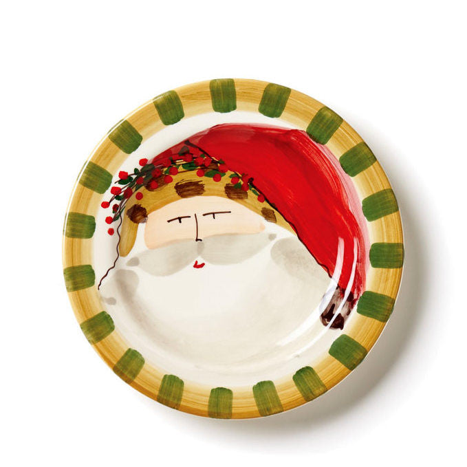 VIETRI: Old St Nick Round Salad Plate Animal Hat - artisticaitalian.com