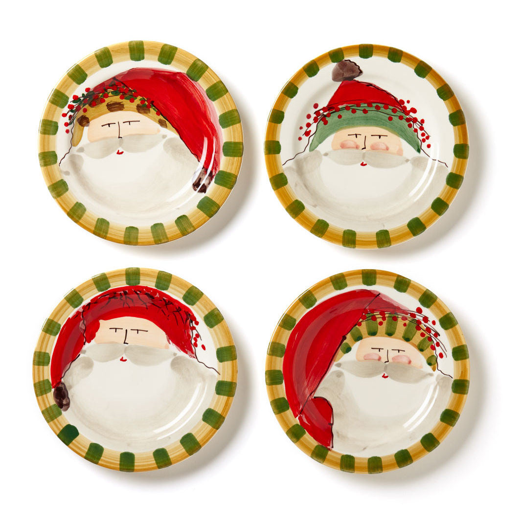 VIETRI: Old St Nick Assorted Round Salad Plates (SET OF 4) - artisticaitalian.com