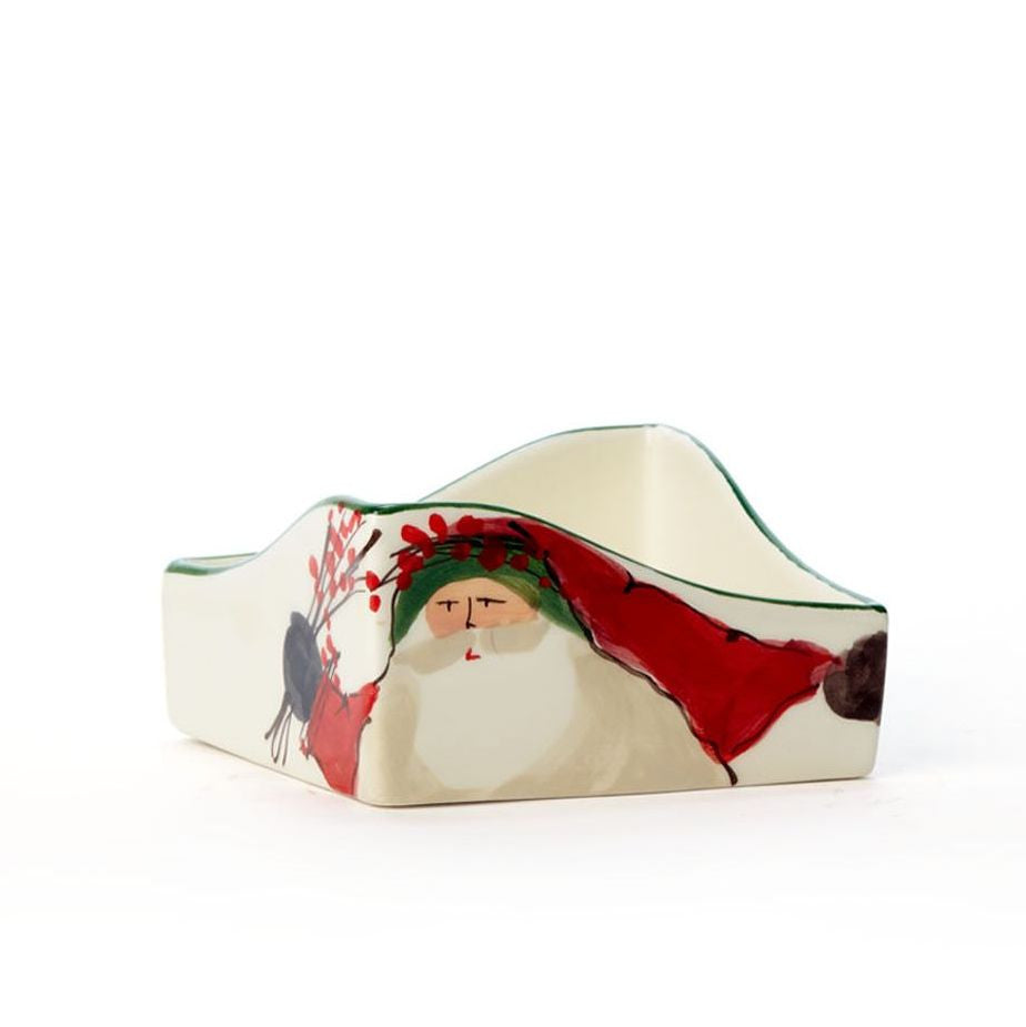 VIETRI: Old St Nick Cocktail Napkin Holder - artisticaitalian.com