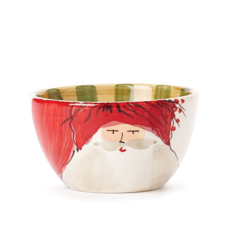 VIETRI: Old St Nick Cereal Bowl Red Hat - artisticaitalian.com