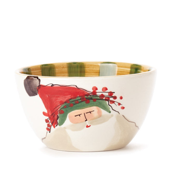 VIETRI: Old St Nick Cereal Bowl Green Hat - artisticaitalian.com