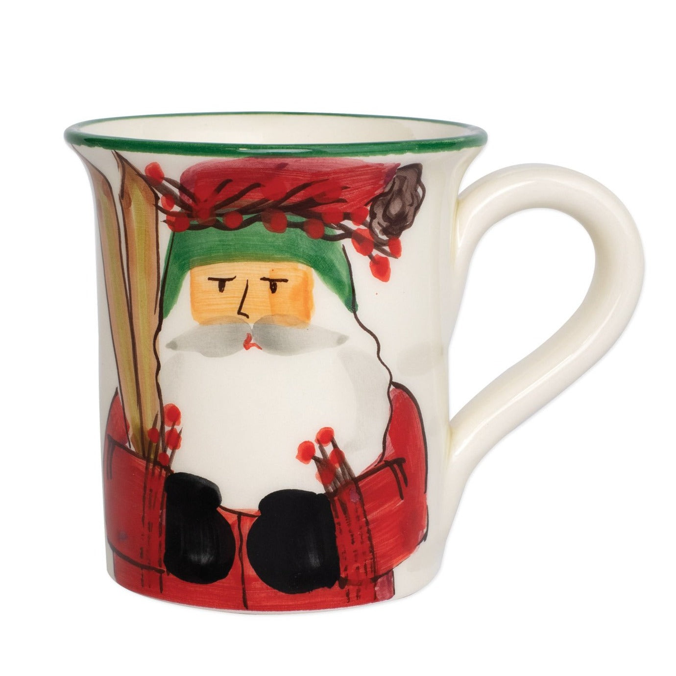 VIETRI: Old St. Nick Mug - Skiing - artisticaitalian.com