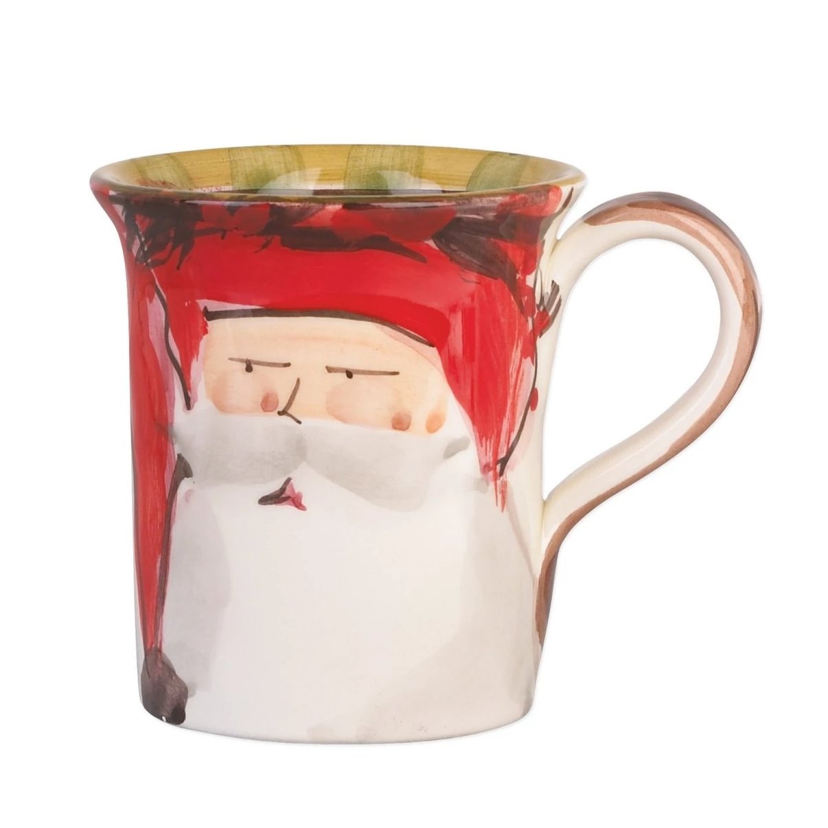 VIETRI: Old St Nick Mug 14 OZ - Green Hat - artisticaitalian.com