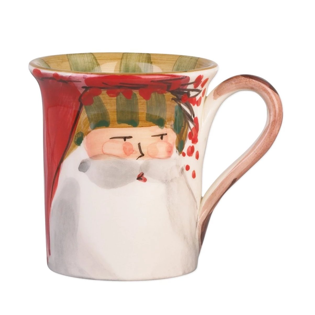 VIETRI: Old St Nick Mug 14 OZ - Striped Hat - artisticaitalian.com