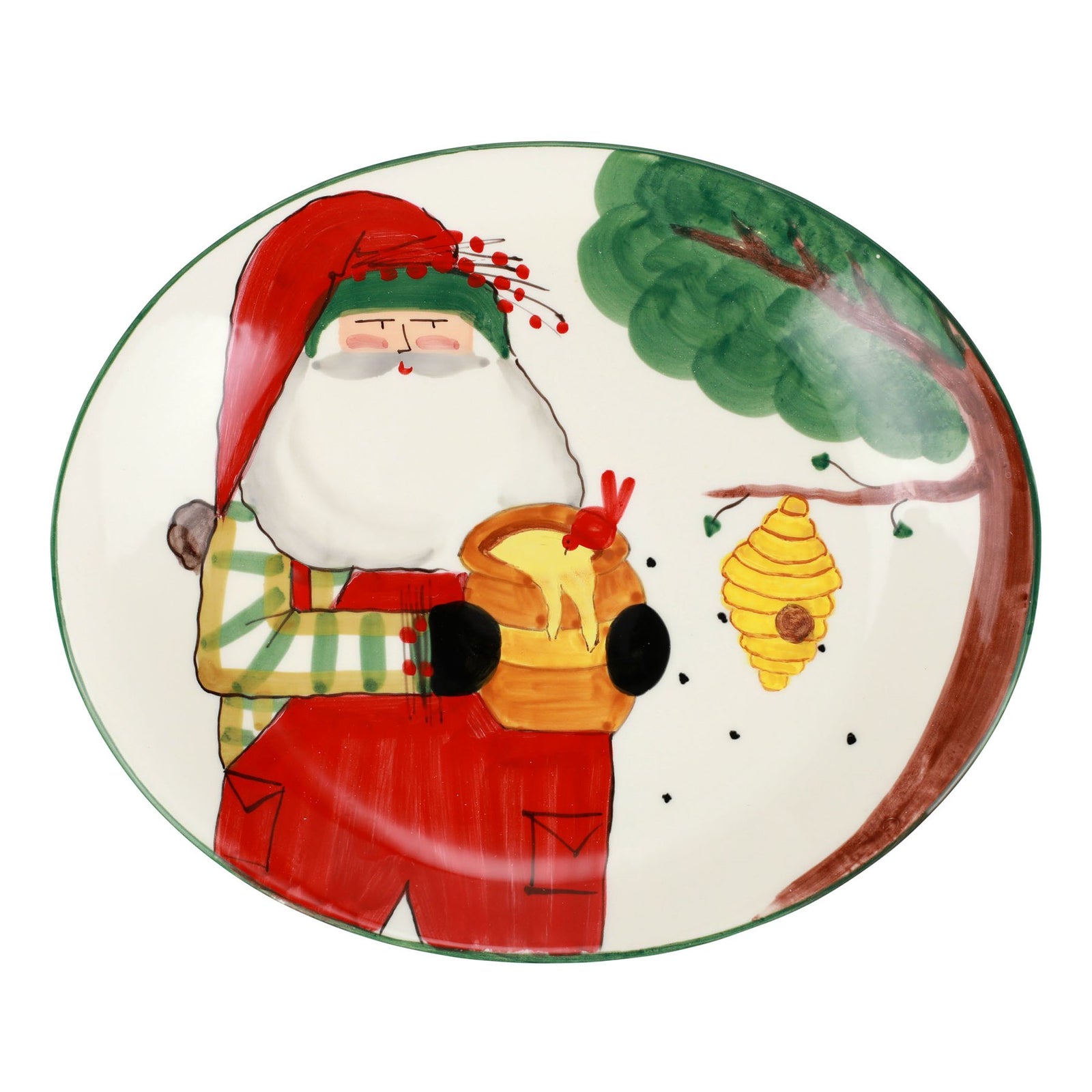 VIETRI: OLD ST. NICK BEEKEEPER OVAL PLATTER - artisticaitalian.com