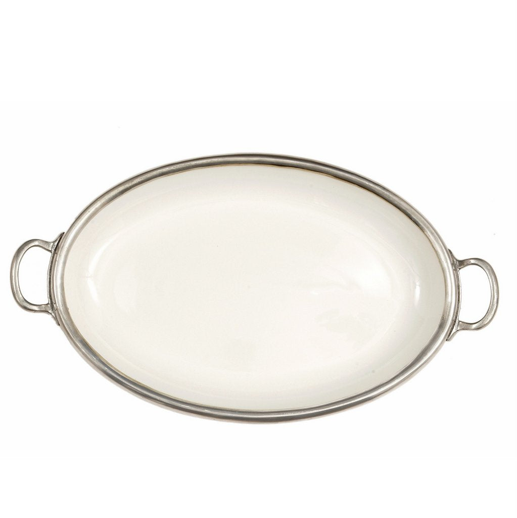 ARTE ITALICA: Tuscan Oval Tray with Handles - artisticaitalian.com