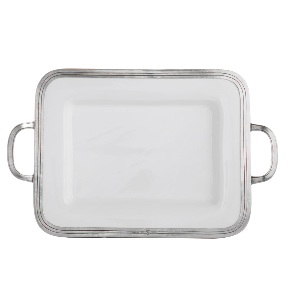 ARTE ITALICA: Tuscan Small Rectangular Tray with Handles - artisticaitalian.com