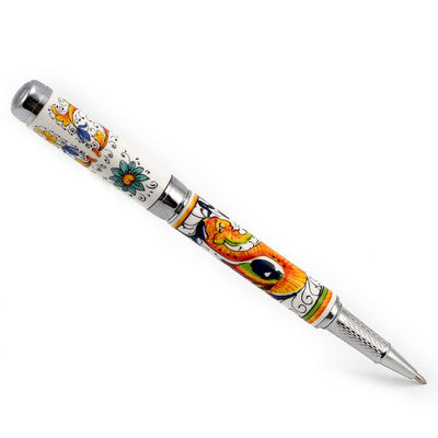 ART PEN: Artistica ROLLER BALL pen Ceramic Porcelain Raffaellesco Deruta design - artisticaitalian.com