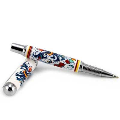 ART PEN: Artistica ROLLER BALL pen Ceramic Porcelain Ricco Deruta design - artisticaitalian.com