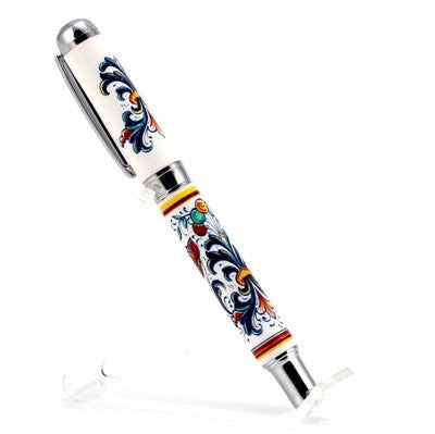 ART PEN: Artistica ROLLER BALL pen Ceramic Porcelain Ricco Deruta design - artisticaitalian.com