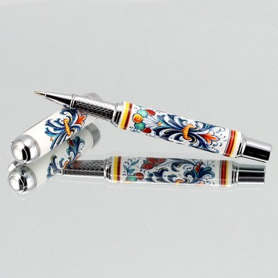 ART PEN: Artistica ROLLER BALL pen Ceramic Porcelain Ricco Deruta design - artisticaitalian.com