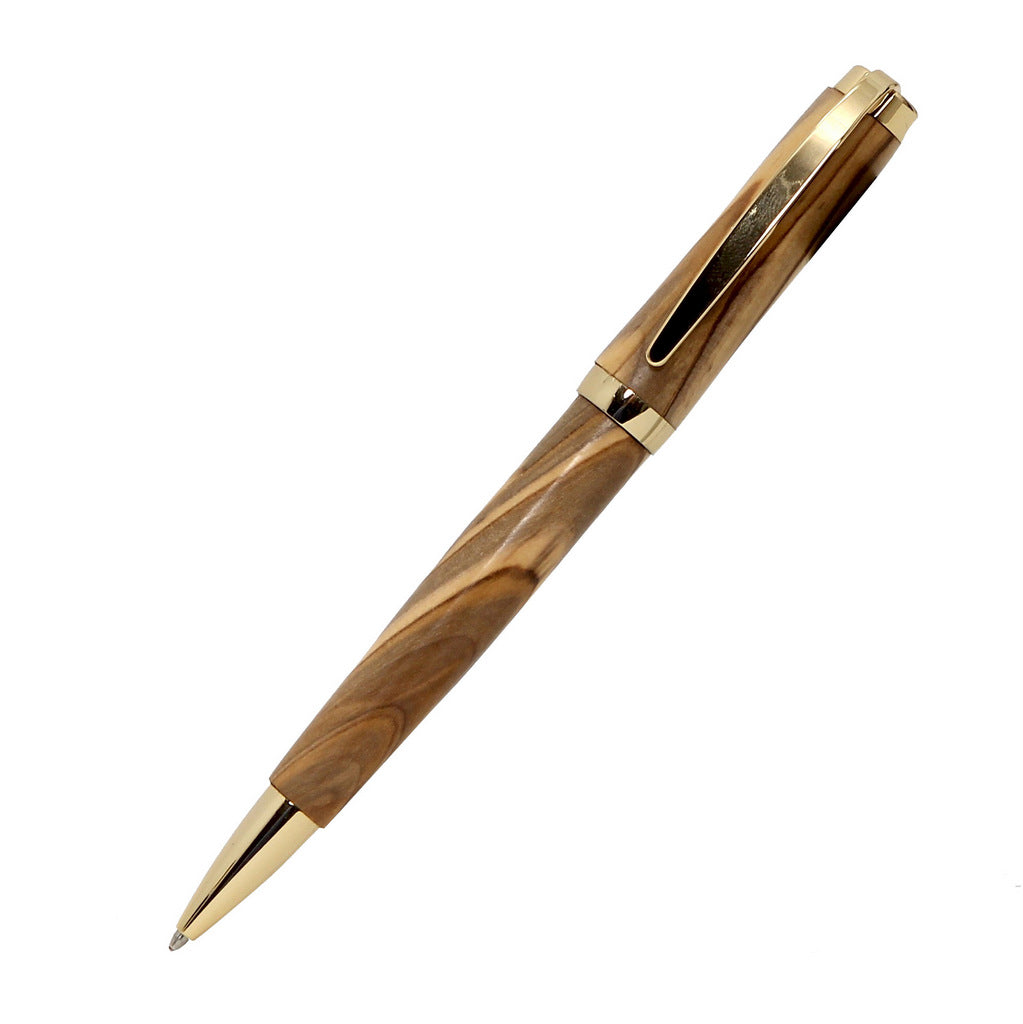 ART-PEN: Handcrafted Luxury Twist Pen - GRADUATE 24 Carats Gold Plated with Bethlehem Olivewood body - artisticaitalian.com