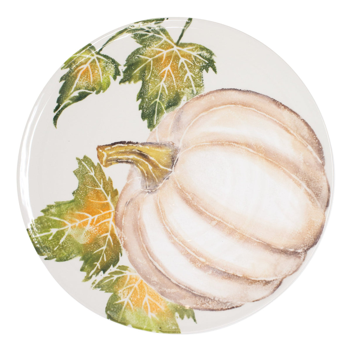 VIETRI: Pumpkins Round Platter w/ Pumpkin - artisticaitalian.com