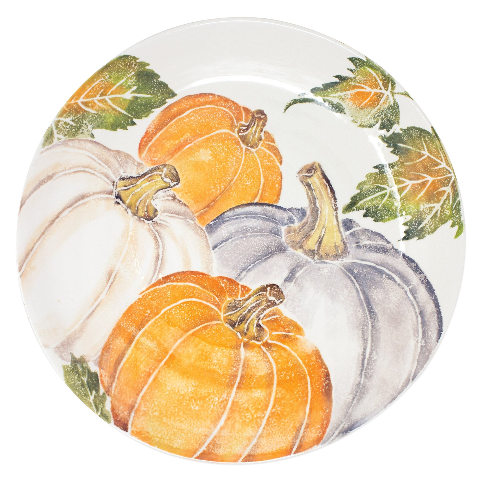 VIETRI: Pumpkins Large Serving Bowl w/ Assorted Pumpkins - artisticaitalian.com