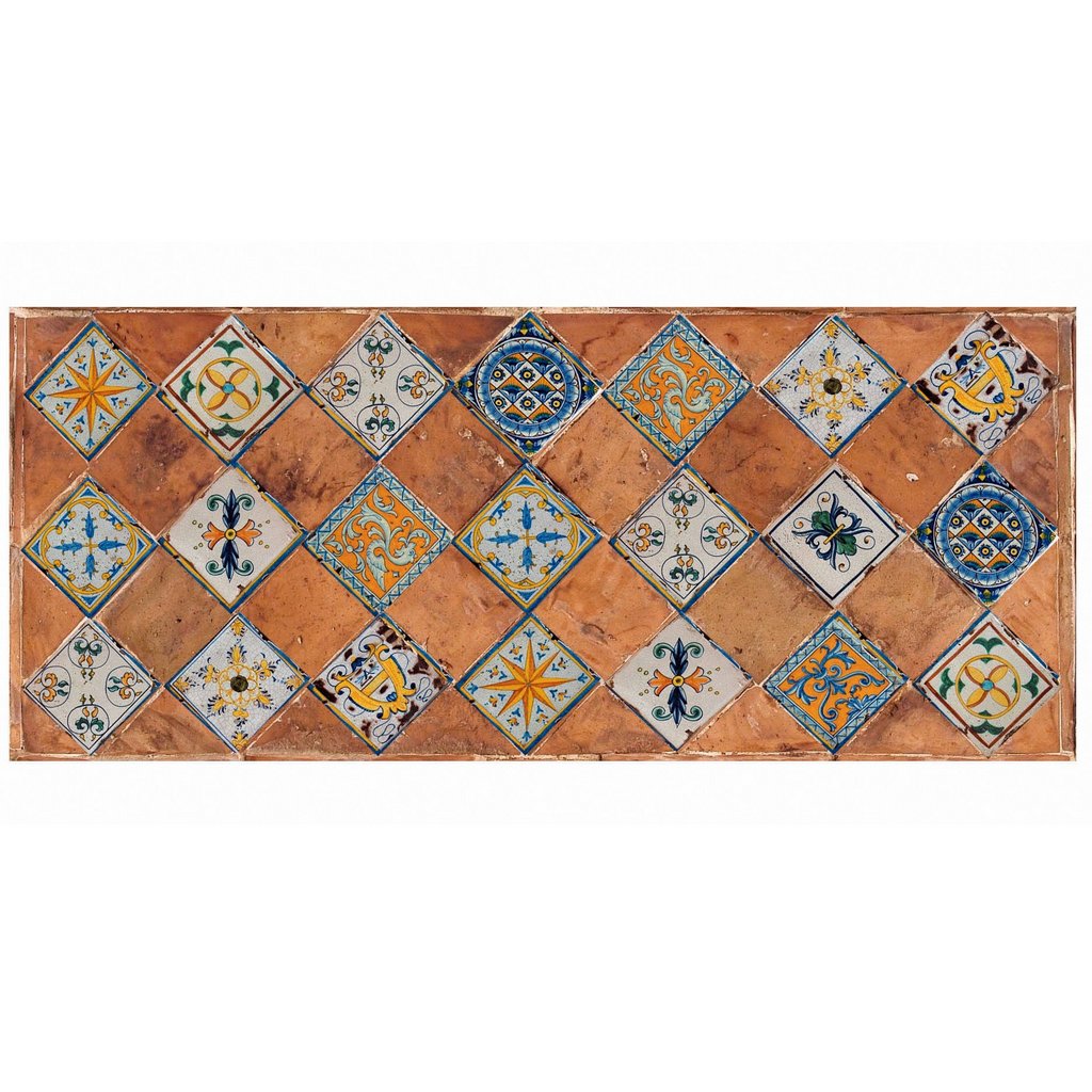 ANTICA DERUTA: WALL PANEL BACKSPLASH PATCHWORK TERRACOTTA - artisticaitalian.com