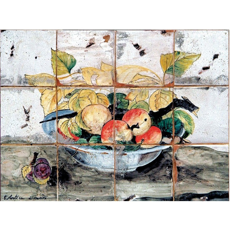 ANTICA DERUTA: WALL PANEL BACKSPLASH FANEL FRUTTA E CIOTOLA - artisticaitalian.com