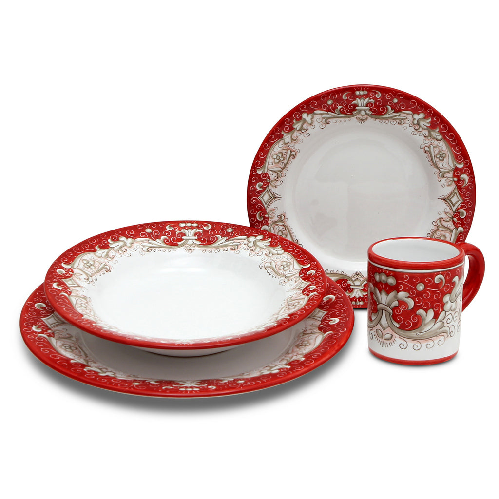 DERUTA COLORI: 4 Pieces Place Setting Bundle - RED - artisticaitalian.com