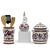 ORVIETO RED ROOSTER: Bundle with Utensil Holder + Olive Oil Dispenser + Biscotti Jar - artisticaitalian.com