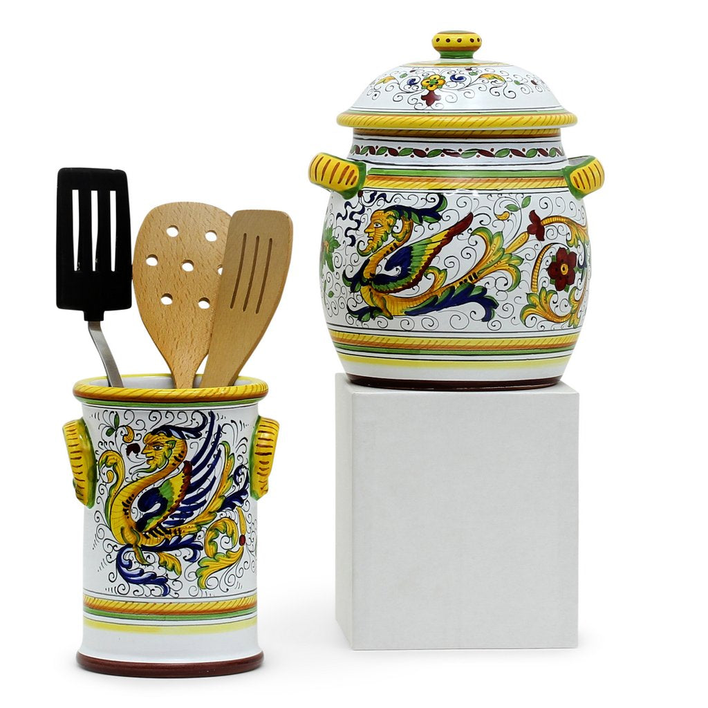 RAFFAELLESCO: Bundle with Utensil Holder + Biscotti Jar - artisticaitalian.com