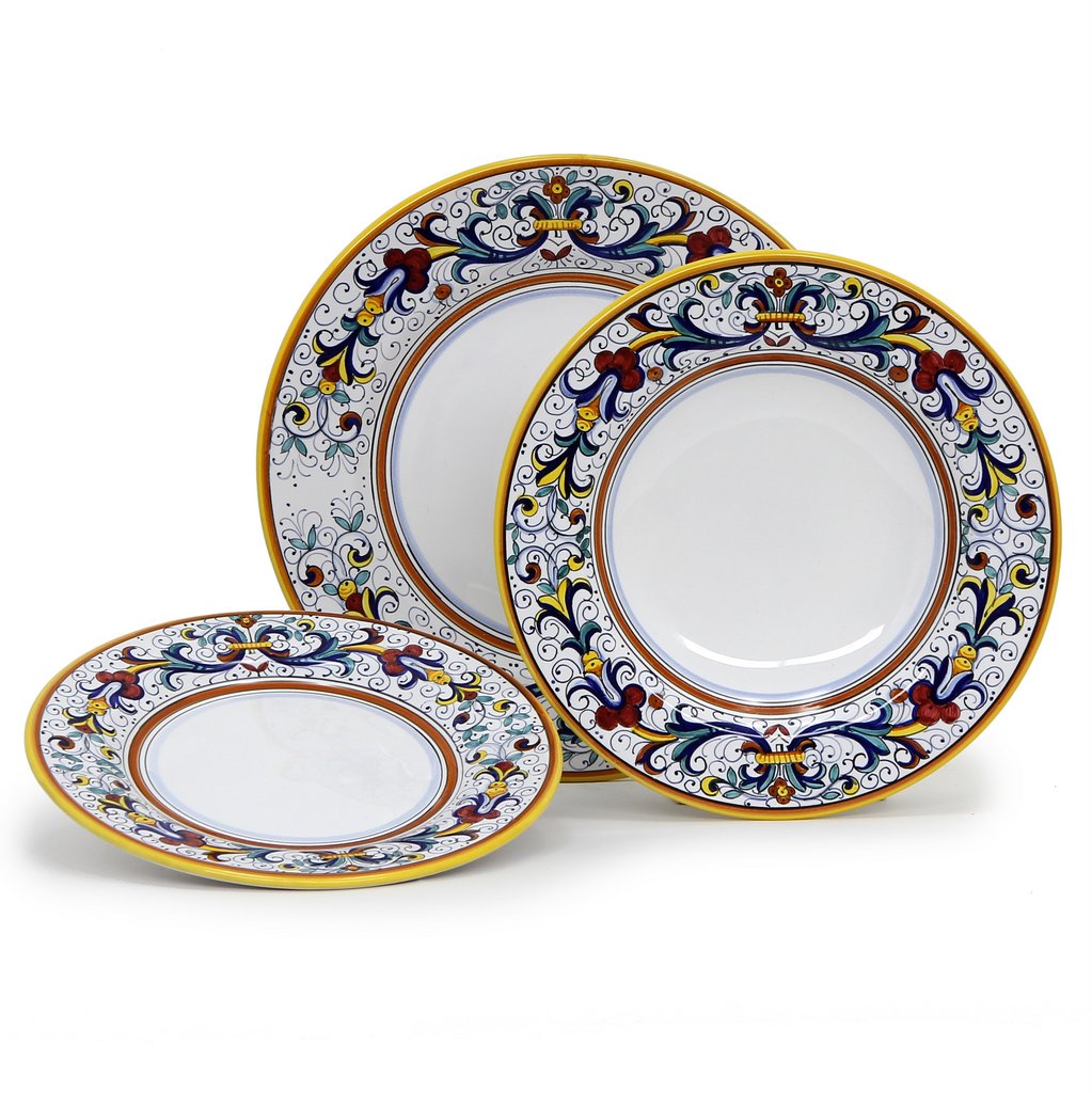 RICCO DERUTA DELUXE: 3 Pieces Place Setting (White Center) - artisticaitalian.com