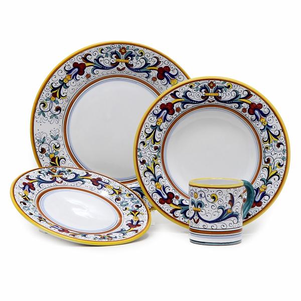 RICCO DERUTA DELUXE: 4 Pieces Place Setting - White center - artisticaitalian.com