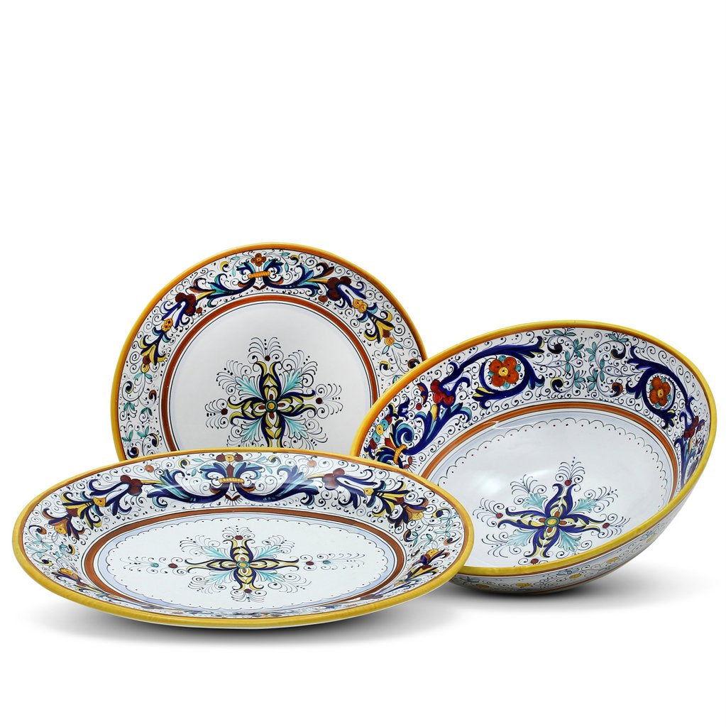 RICCO DERUTA DELUXE: Serving Set Charger + Salad Pasta Bowl + Oval Platter - artisticaitalian.com