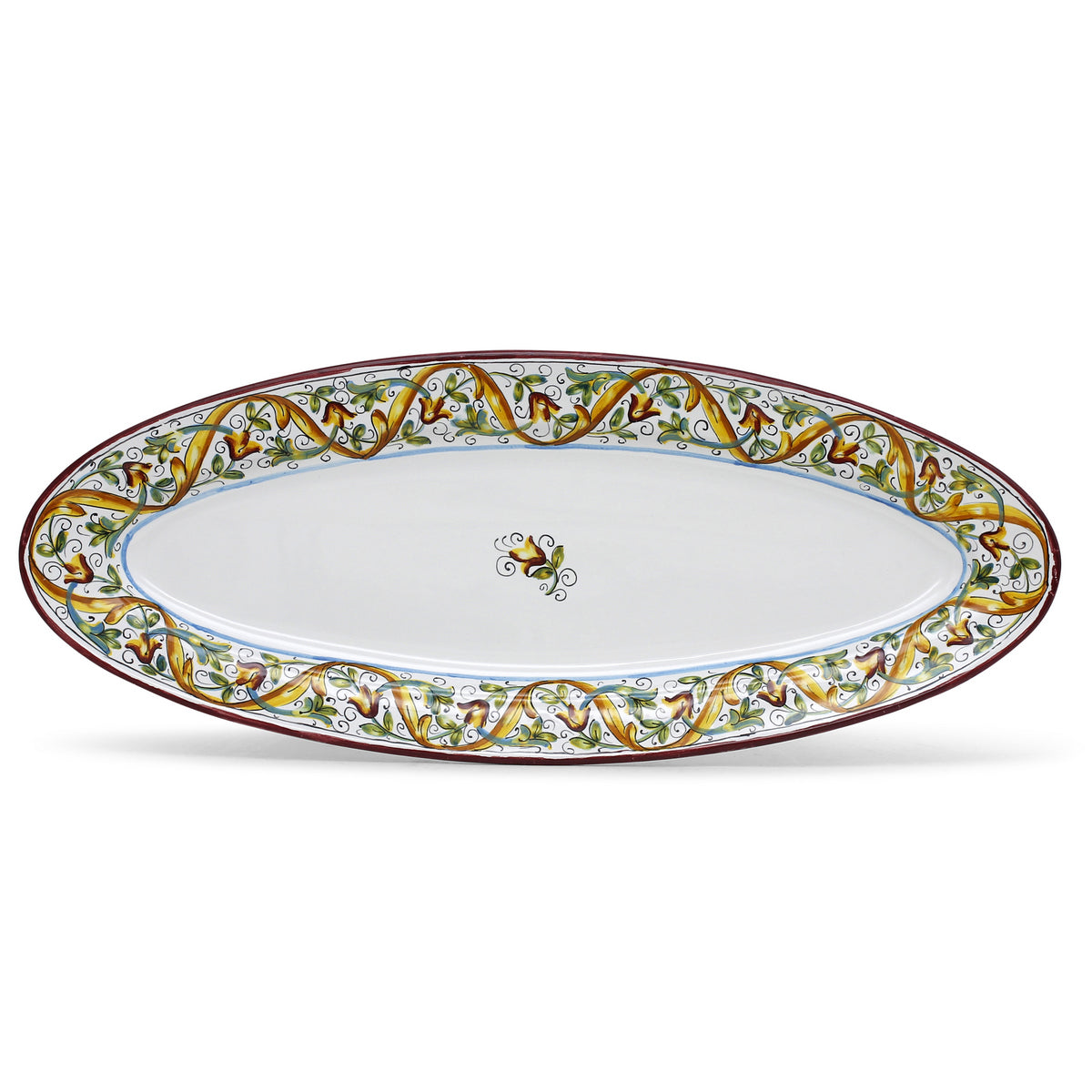 DERUTA PRIMAVERA: Fish/Hors d'Oeuvres Oval Narrow Platter - artisticaitalian.com