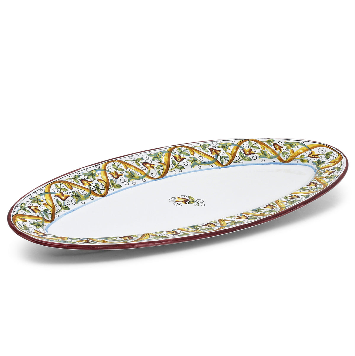 DERUTA PRIMAVERA: Fish/Hors d'Oeuvres Oval Narrow Platter - artisticaitalian.com