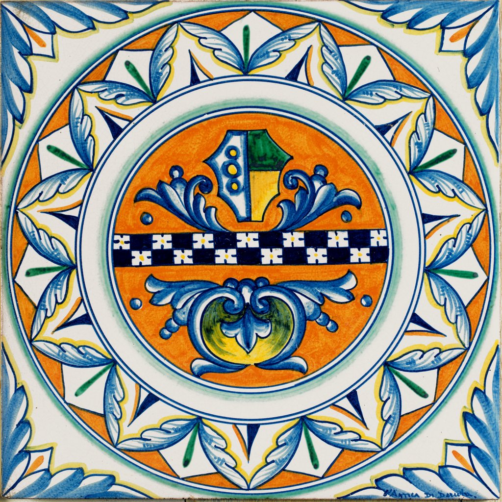 ANTICA DERUTA: Large Hand Painted Ceramic Authentic Deruta Tile - artisticaitalian.com