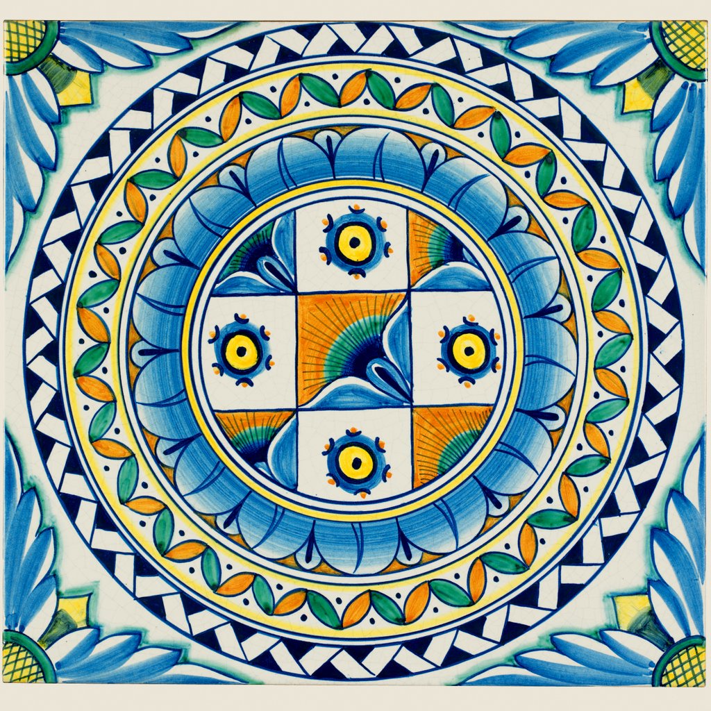 ANTICA DERUTA: Large Hand Painted Ceramic Authentic Deruta Tile - artisticaitalian.com