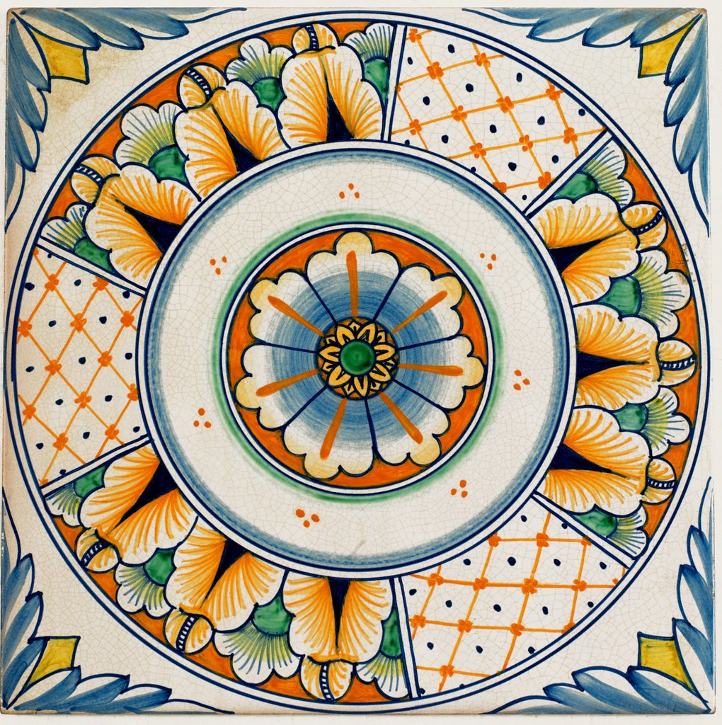 ANTICA DERUTA: Large Hand Painted Ceramic Authentic Deruta Tile - artisticaitalian.com