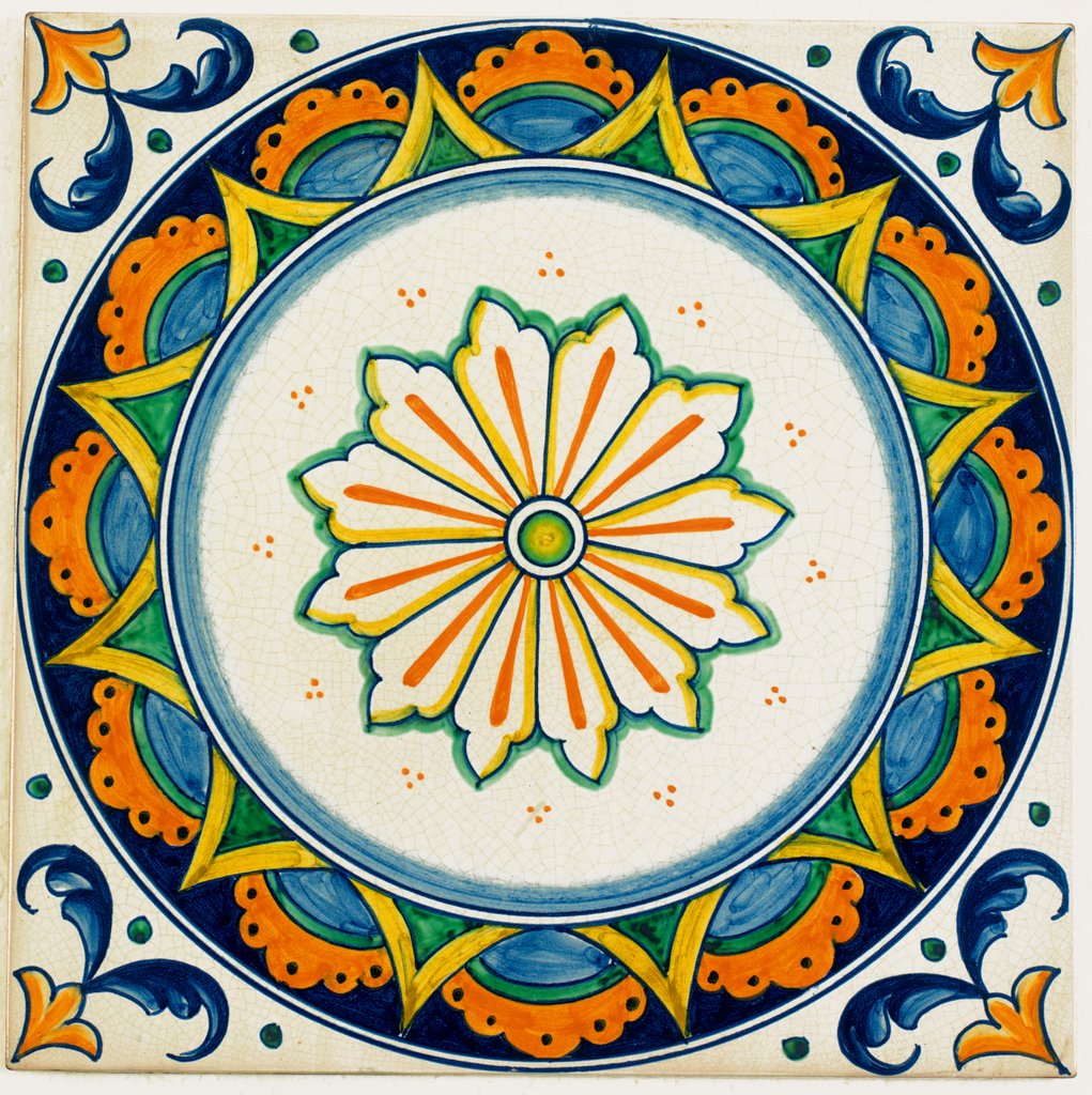 ANTICA DERUTA: Large Hand Painted Ceramic Authentic Deruta Tile - artisticaitalian.com