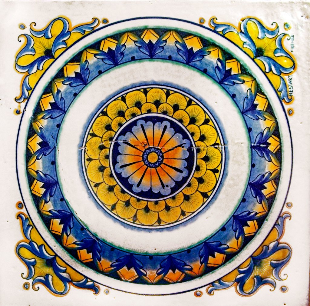 ANTICA DERUTA: Large Hand Painted Ceramic Authentic Deruta Tile - artisticaitalian.com