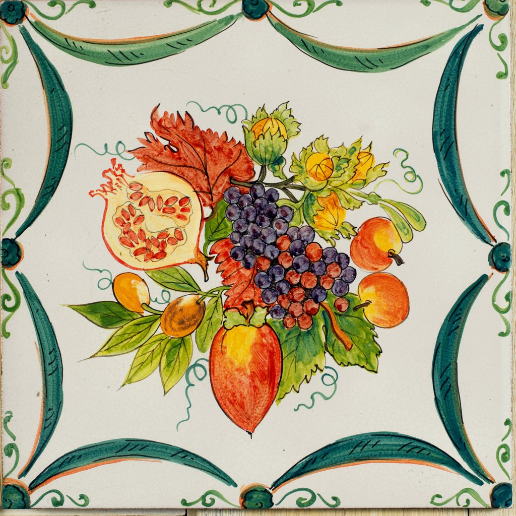 ANTICA DERUTA: Large Hand Painted Ceramic Authentic Deruta Tile - artisticaitalian.com