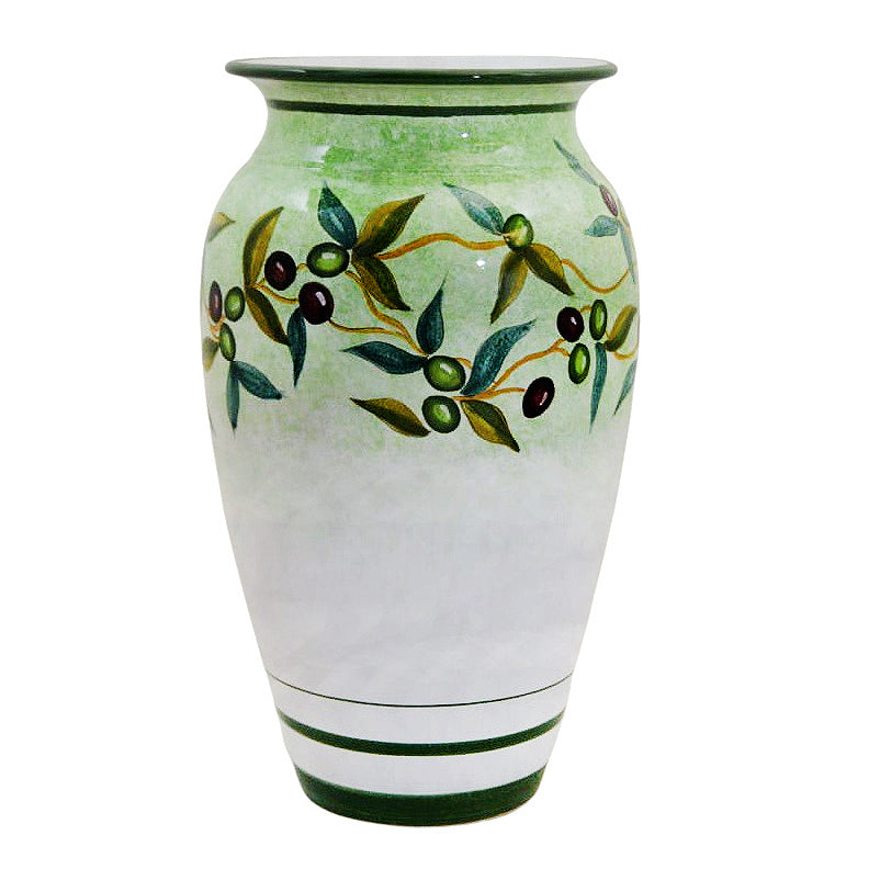 CERAMIC-ARTISTICA: Deruta Fluted Rim Shaped Umbrella Stand Vase TREVI Design. - artisticaitalian.com