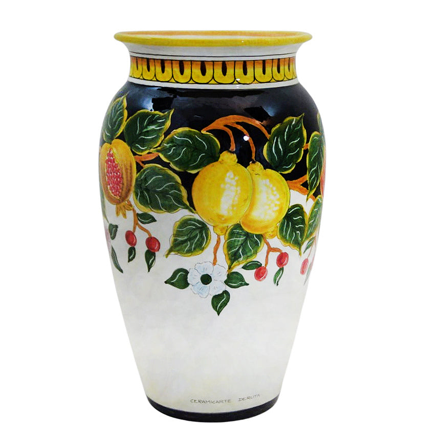 CERAMIC-ARTISTICA: Deruta Shaped Umbrella Stand Vase AMALFITANA Design. - artisticaitalian.com