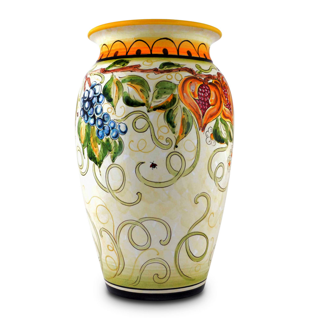 CERAMIC-ARTISTICA: Deruta Shaped Umbrella Stand Vase BEVAGNA Design. - artisticaitalian.com