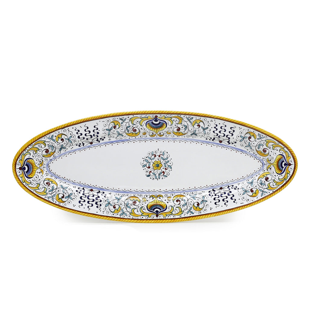 PAVOVE DELUXE: Fish/Hors d'Oeuvres Oval Narrow Platter - artisticaitalian.com