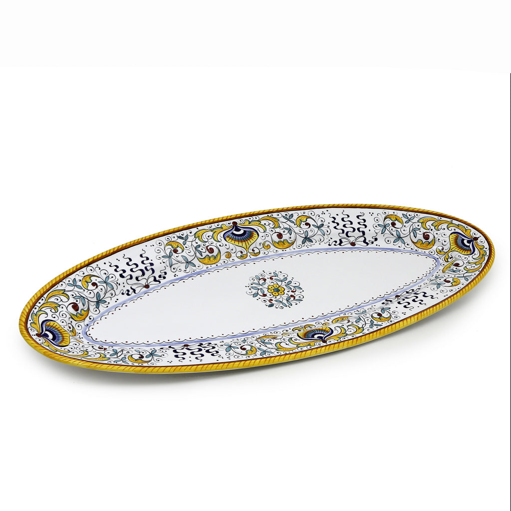 PAVOVE DELUXE: Fish/Hors d'Oeuvres Oval Narrow Platter - artisticaitalian.com