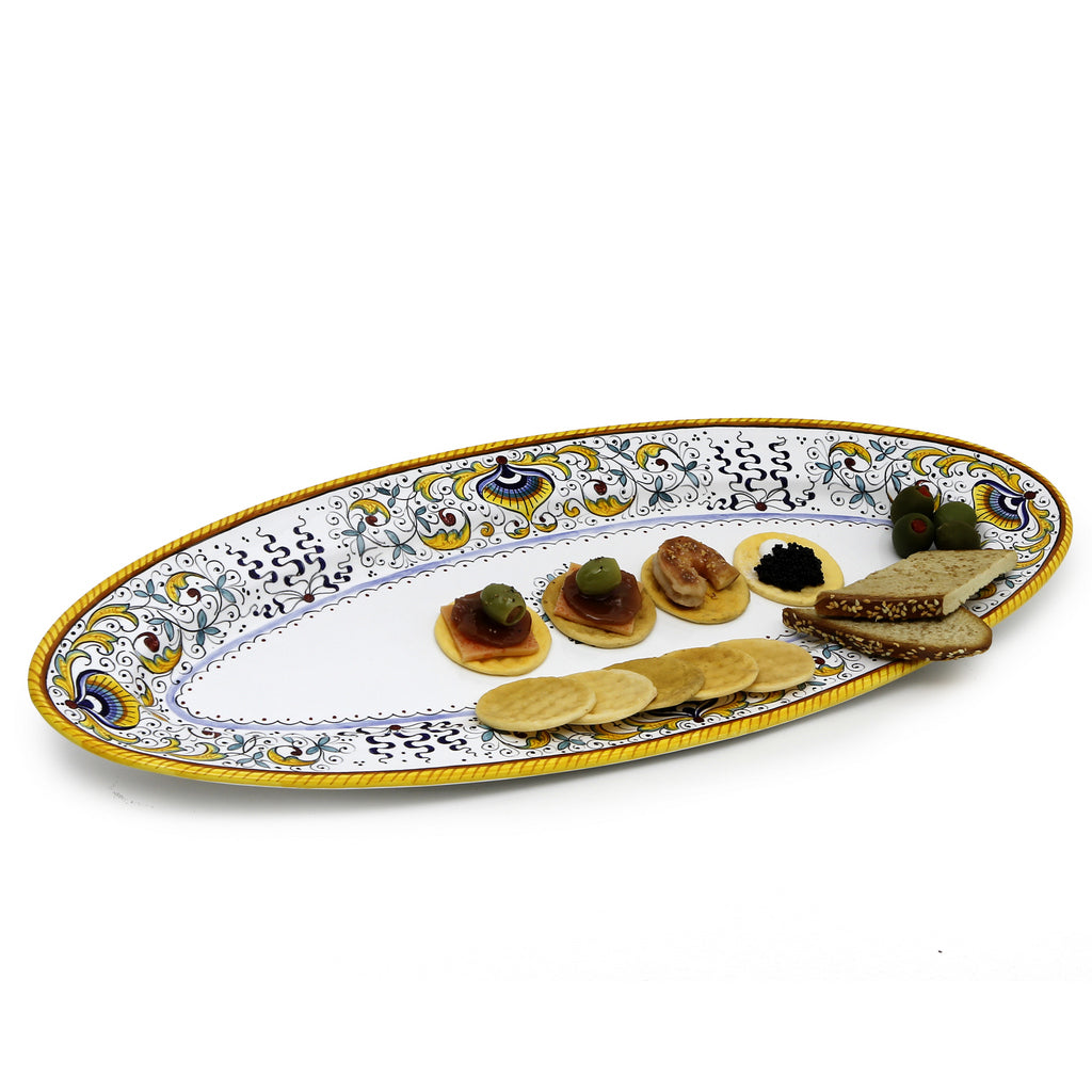 PAVOVE DELUXE: Fish/Hors d&#39;Oeuvres Oval Narrow Platter - artisticaitalian.com