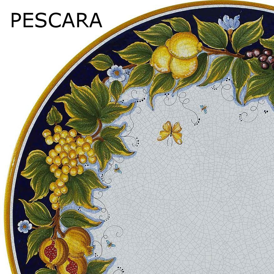 LAZY SUSAN: Ceramic-Stone Rotating Lazy Susan 20" Diam. in Deruta, Italy. - artisticaitalian.com