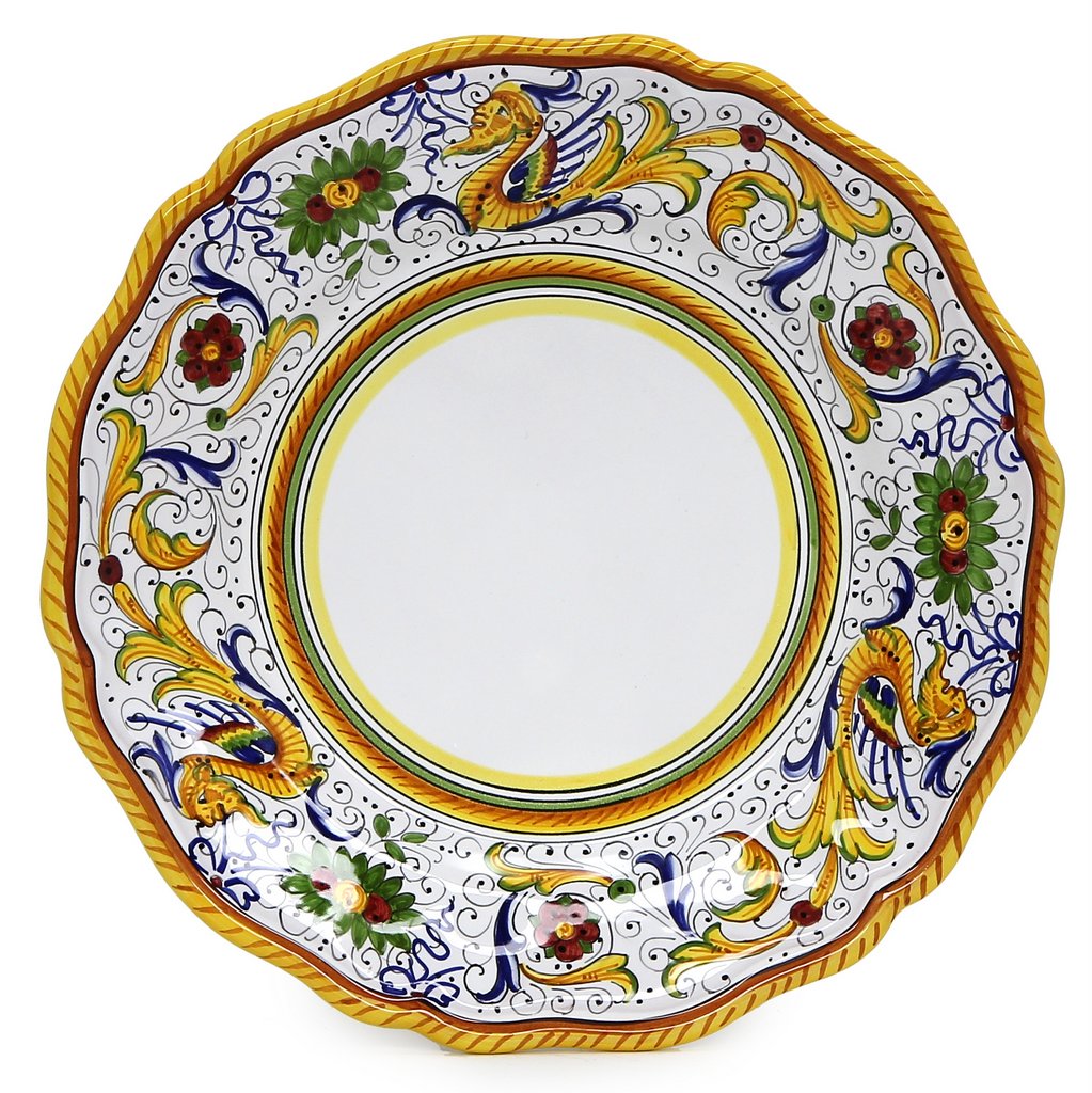 RAFFAELLESCO: Dinner Plate - White Center - artisticaitalian.com